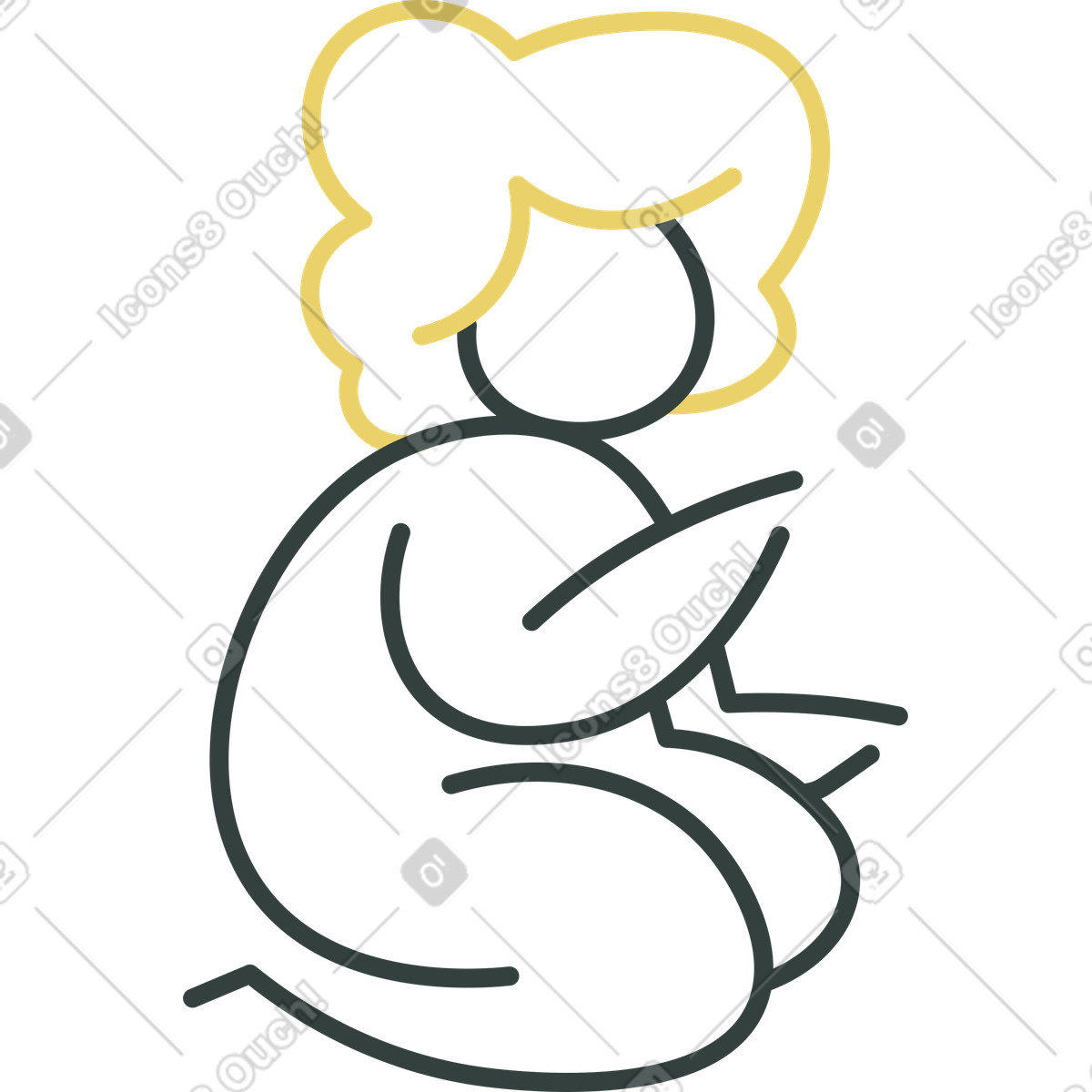 Illustration Baby-sitting dans le style Macaroni à télécharger aux formats PNG, SVG