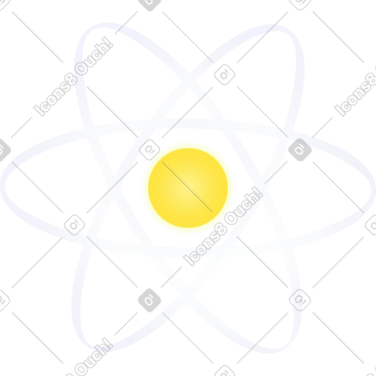 Ilustración Átomo en estilo Isotech a descargar en PNG y SVG