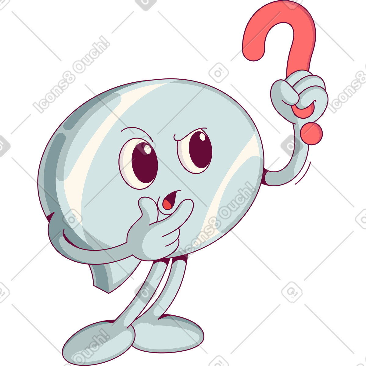 Speech bubble with question illustration in Handy style download in PNG, SVG