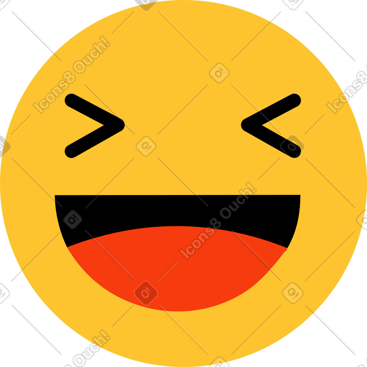 Gelbes lächelndes emoji-Illustration im Wavy-Stil als Download in PNG, SVG