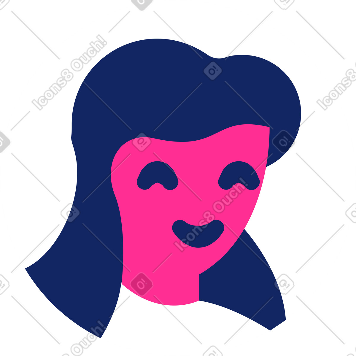 Volto di donna illustrazione in stile Cyborg scarica in PNG, SVG