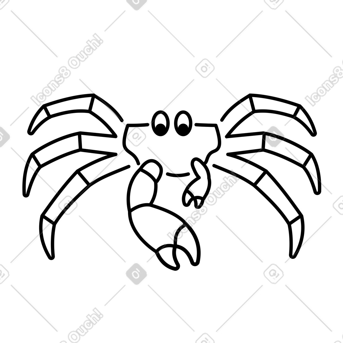 Krabbe-Illustration im Transistor-Stil als Download in PNG, SVG
