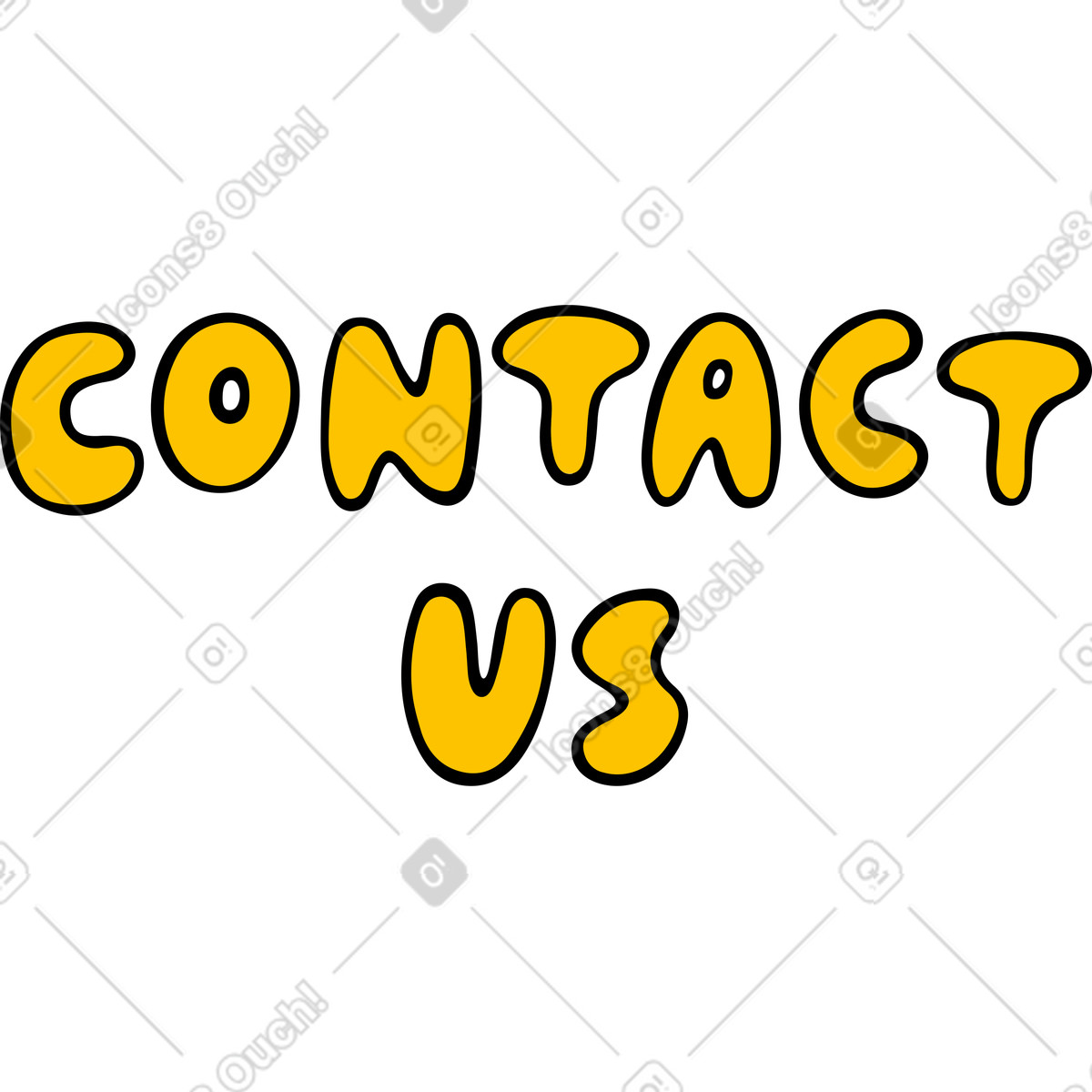 Testo contattaci lettering illustrazione in stile Comic scarica in PNG, SVG