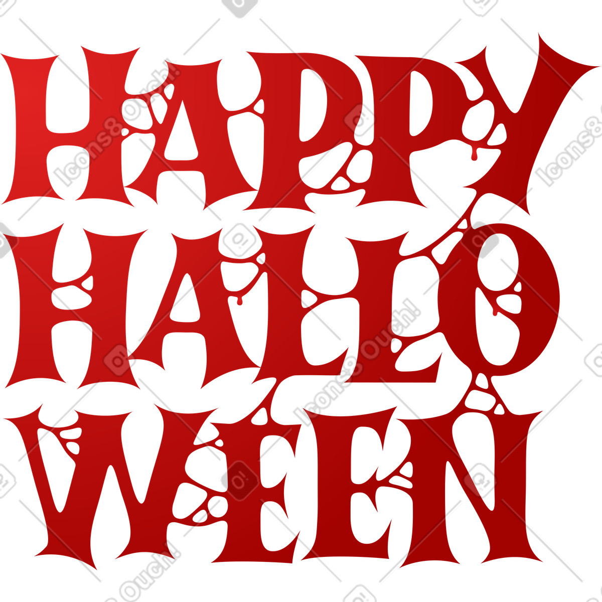 Scritte con testo sanguinoso di happy halloween illustrazione in stile Lettering scarica in PNG, SVG
