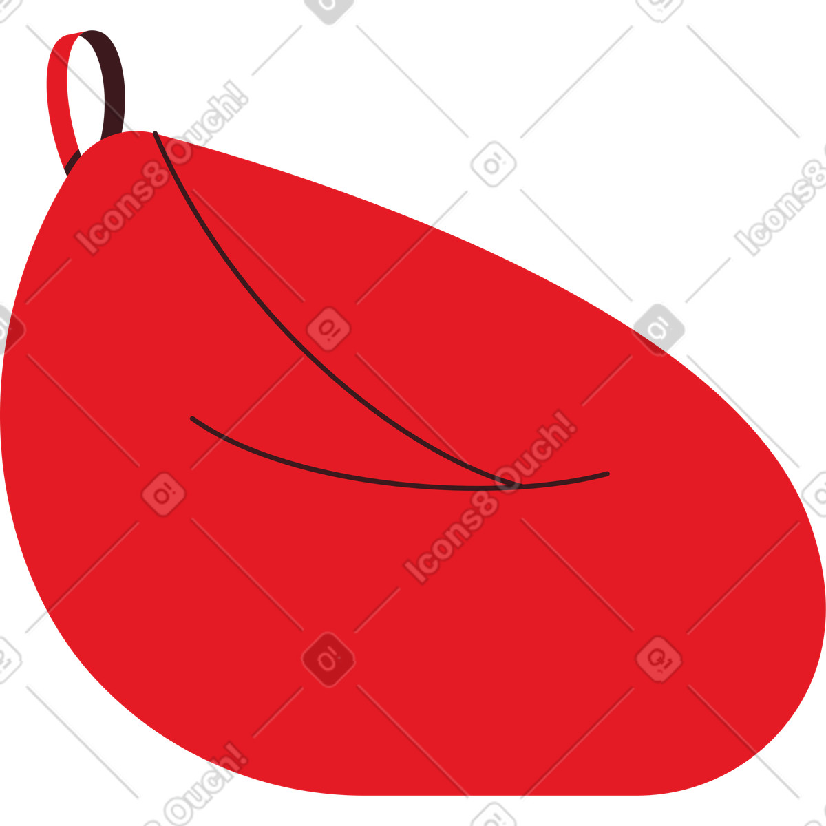 Ilustración Silla de bolsa en estilo Folks a descargar en PNG y SVG