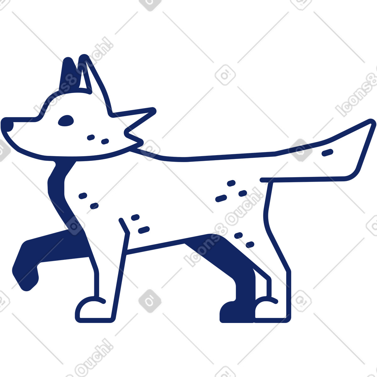 Hund-Illustration im Cyborg-Stil als Download in PNG, SVG