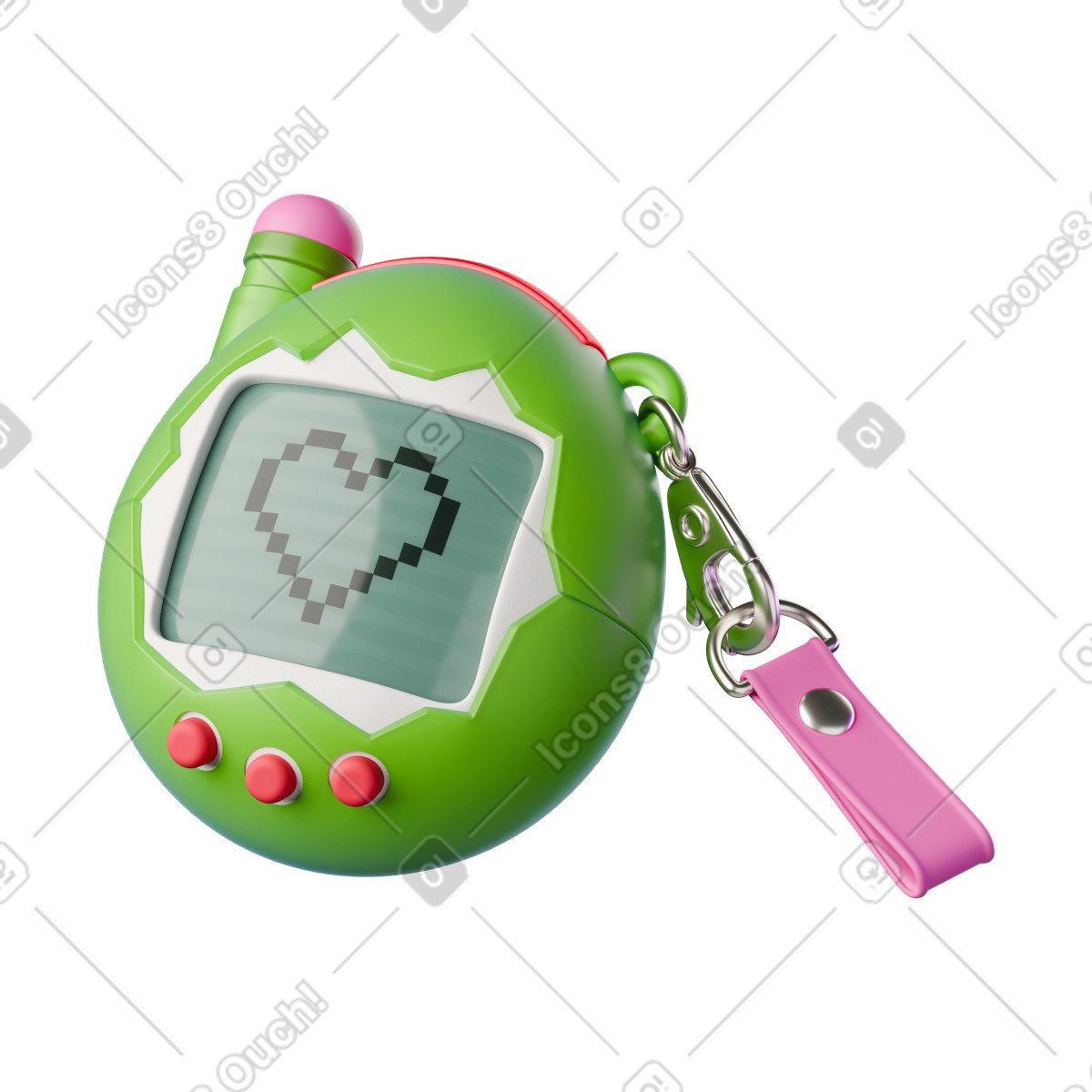 Ilustração de Tamagotchi verde em PNG e SVG