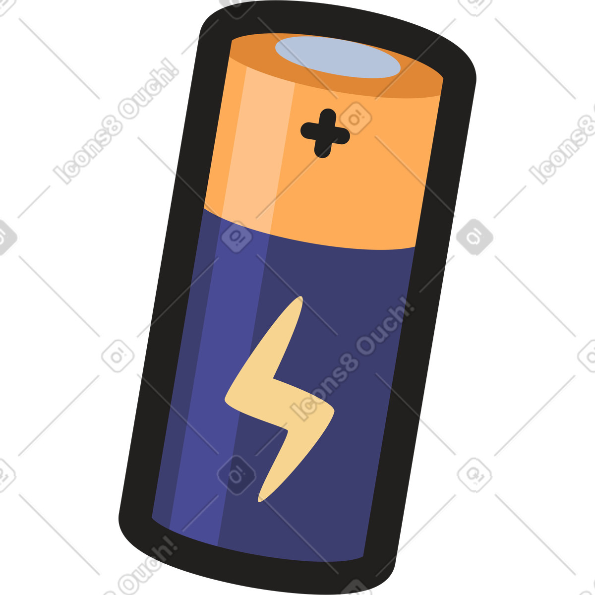 Batterie-Illustration im Clipart-Stil als Download in PNG, SVG