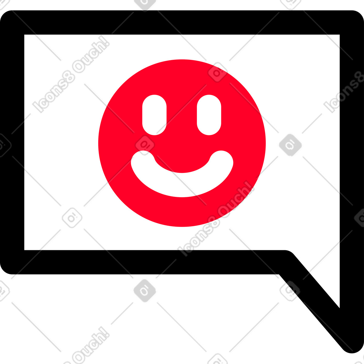 Ilustração de Balão fala com emoji em no estilo Transistor para baixar em PNG, SVG