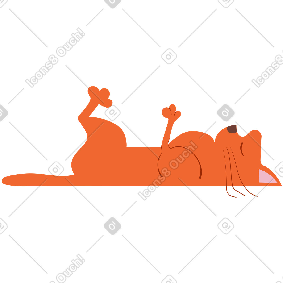 Dead cat illustration in Woof style download in PNG, SVG