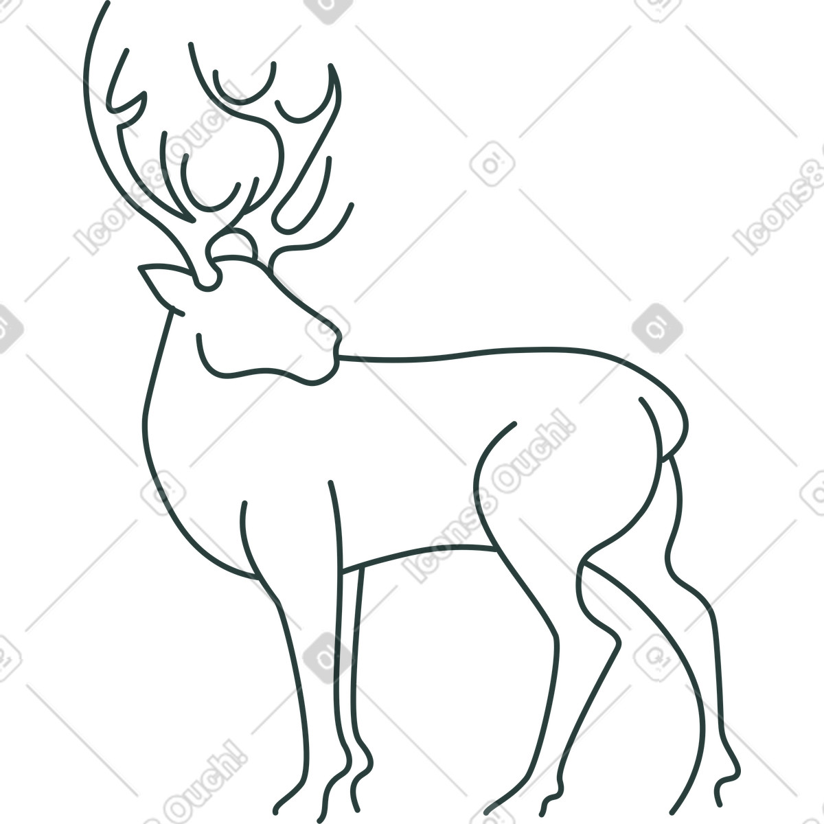 下载 Macaroni 风格的 鹿 插画，支持 PNG、SVG 格式