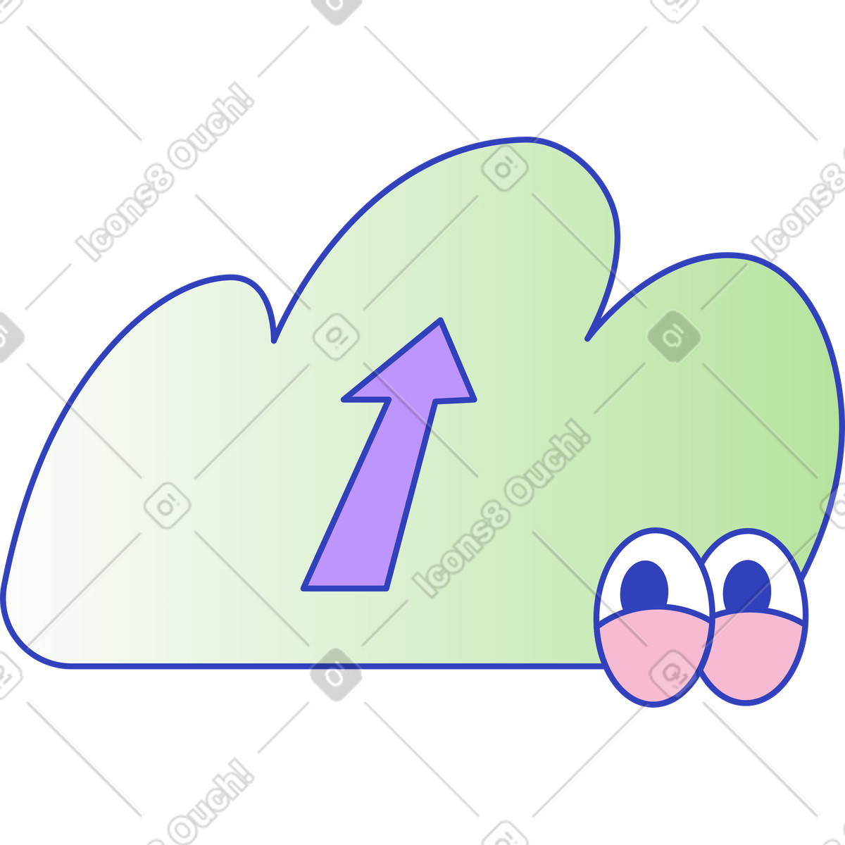 Cloud storage illustration in Eyeful style download in PNG, SVG