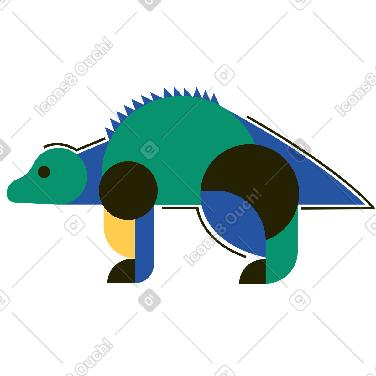 Dinosauro illustrazione in stile Spot scarica in PNG, SVG
