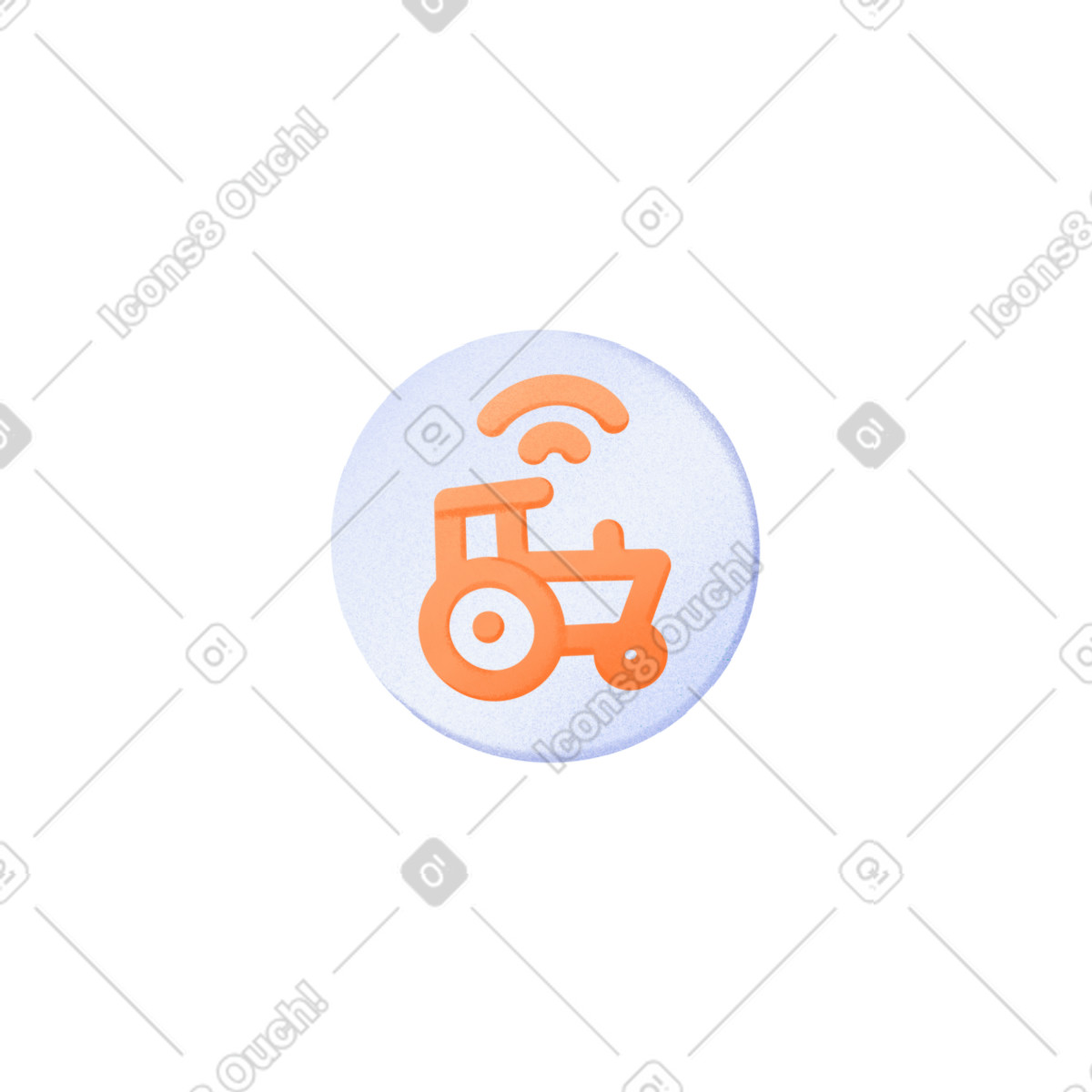 Ilustração de Ícone trator laranja em um círculo no estilo Smart para baixar PNG, SVG