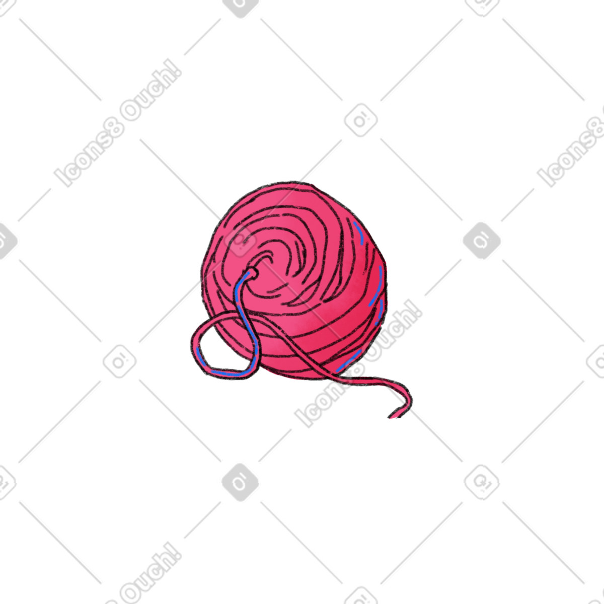 Ball of pink yarn illustrazione in stile Moments scarica in PNG, SVG