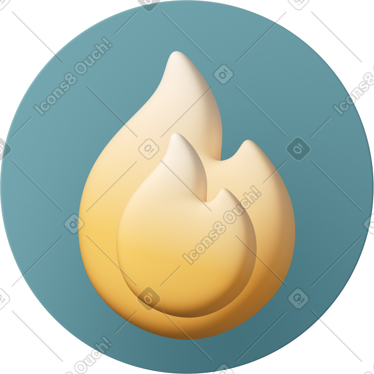 3D Casual life 스타일의 Fire icon 일러스트레이션 PNG, SVG 다운로드