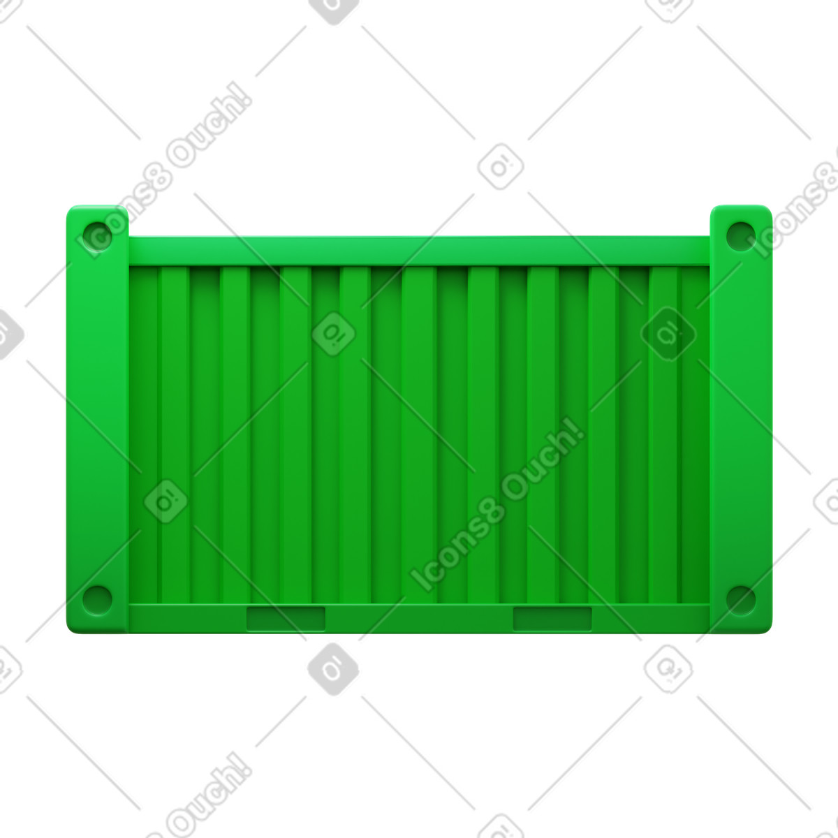 Shipping container illustration in 3D Fluency style download in PNG, SVG