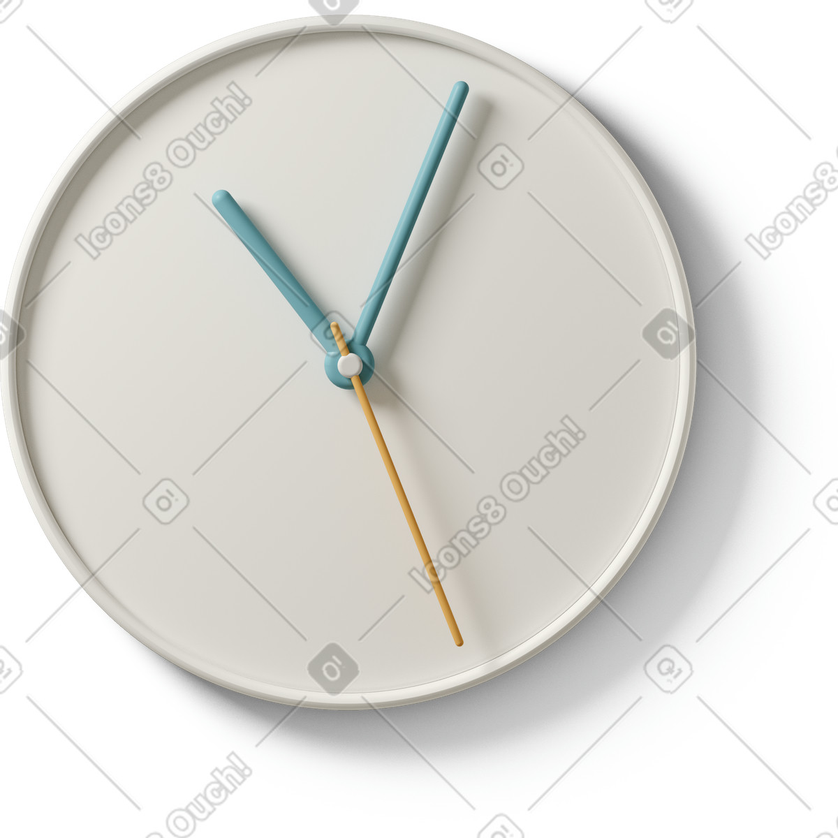 3D Casual life スタイルの Clock with blue hands のイラストをPNG、SVG形式でダウンロード