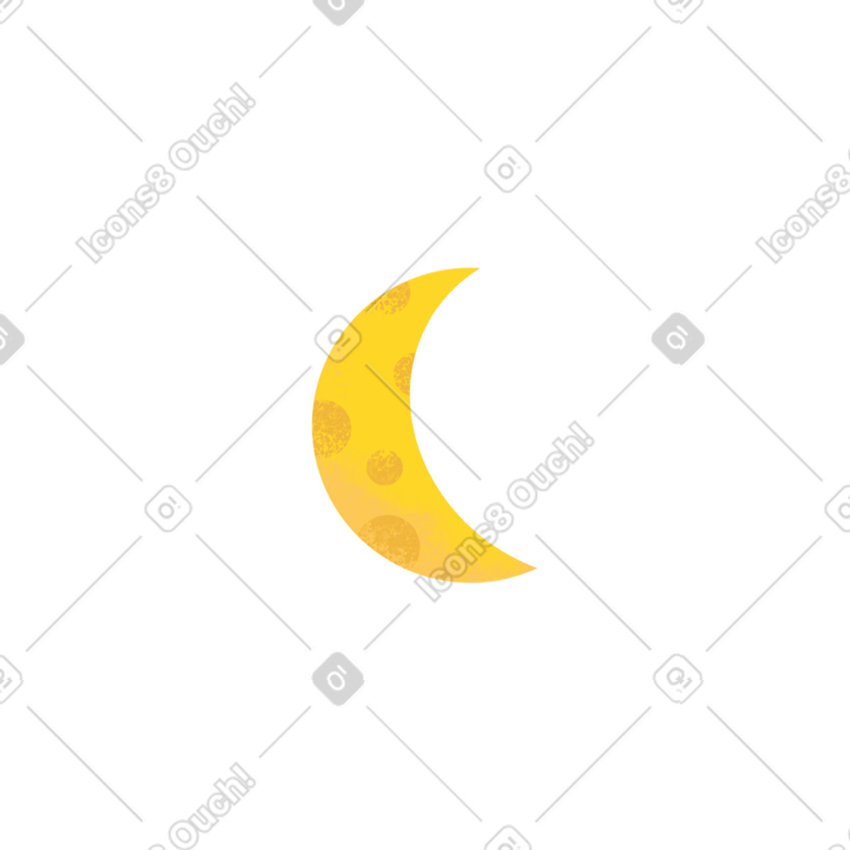 Flare 스타일의 Yellow textured moon 일러스트레이션 PNG, SVG 다운로드