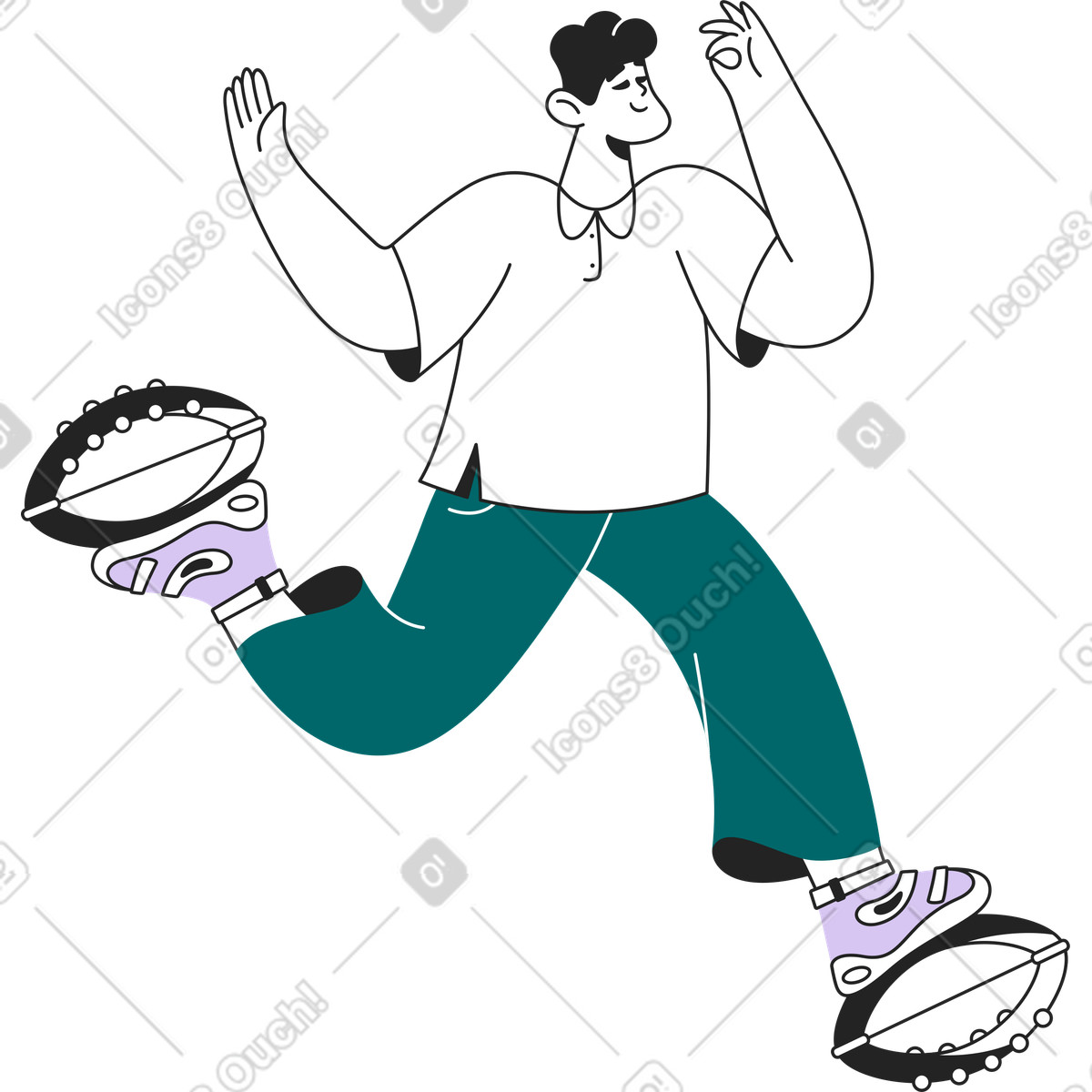 Man postman illustration in Sammy Line style download in PNG, SVG