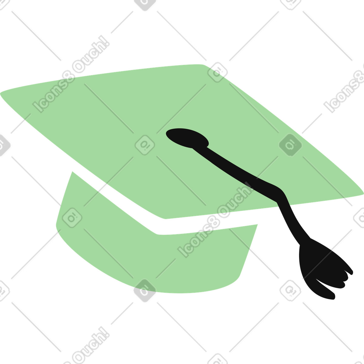 Ilustração de Graduation cap silhouette with tassel symbolizing academic achievement success em no estilo Organic para baixar em PNG, SVG
