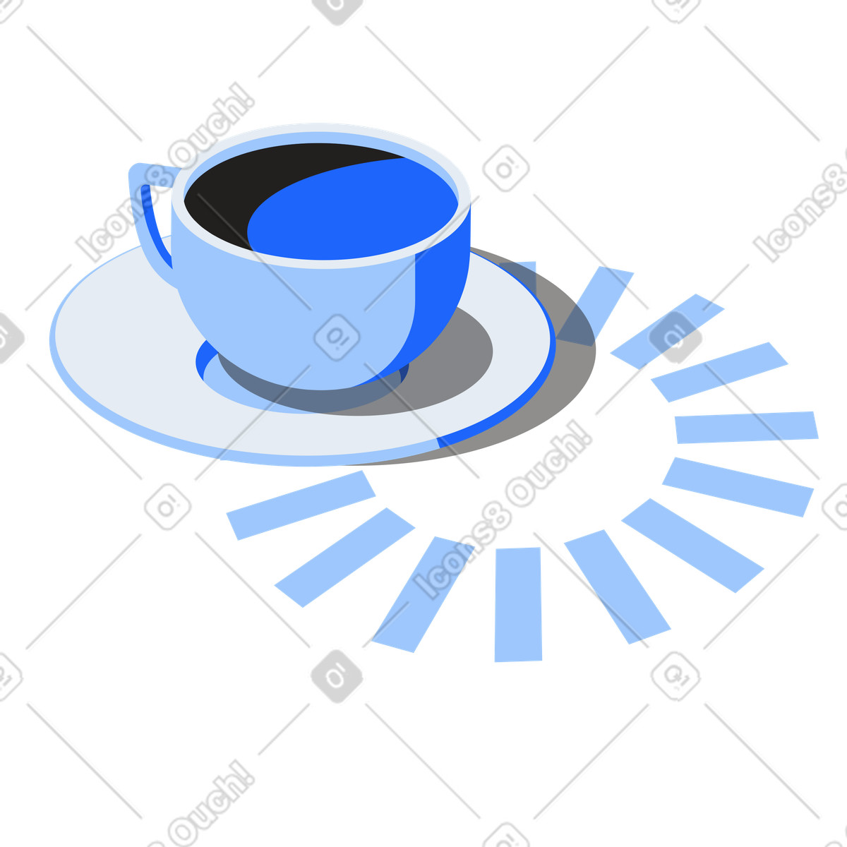 Waiting while drinking coffee or tea illustration in Editorial style download in PNG, SVG