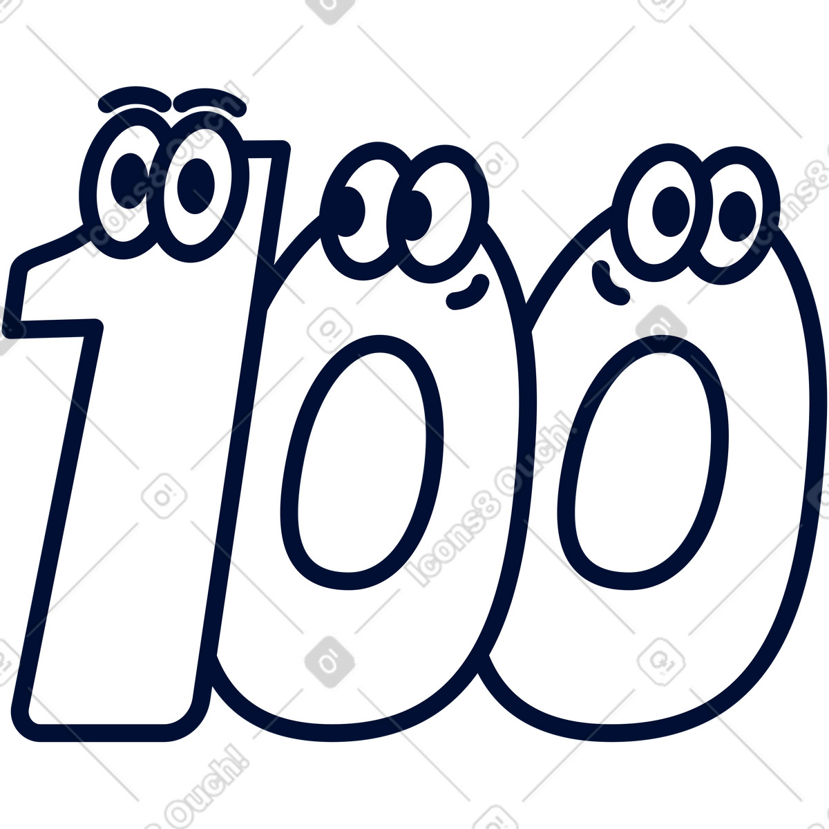 Hundred illustration in Blink style download in PNG, SVG