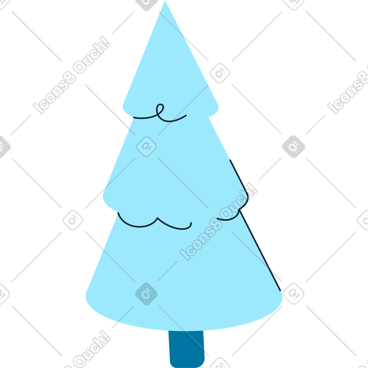 Ilustración Abeto en estilo Indigo a descargar en PNG y SVG