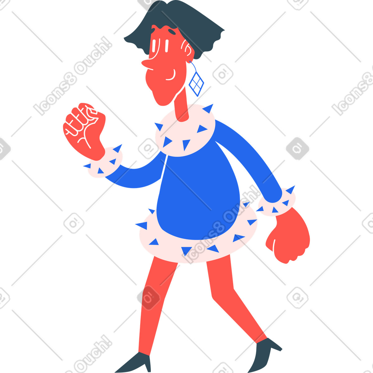 下载 Kingdom 风格的 女人走路 插画，支持 PNG、SVG 格式