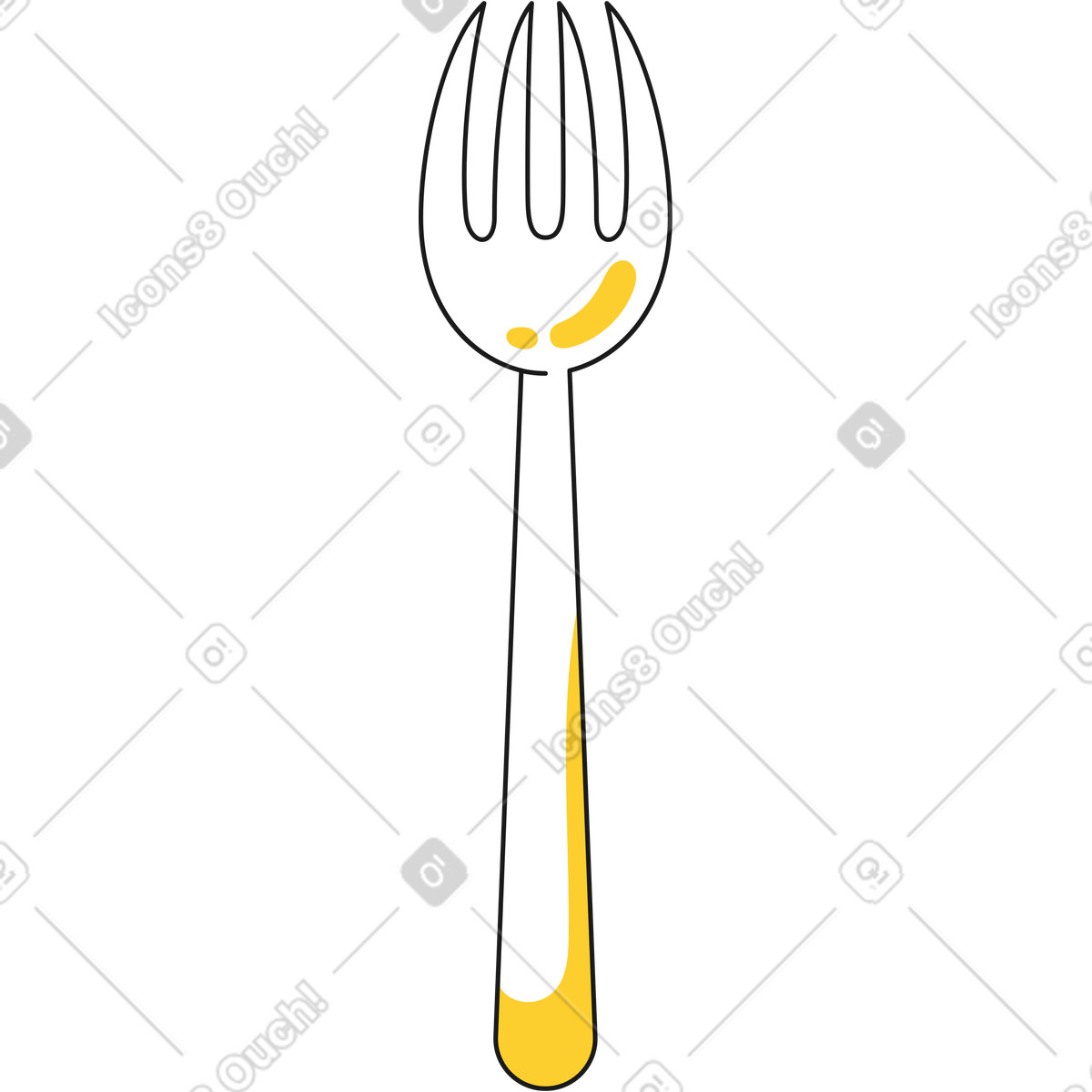 Fork illustration in Taxi style download in PNG, SVG