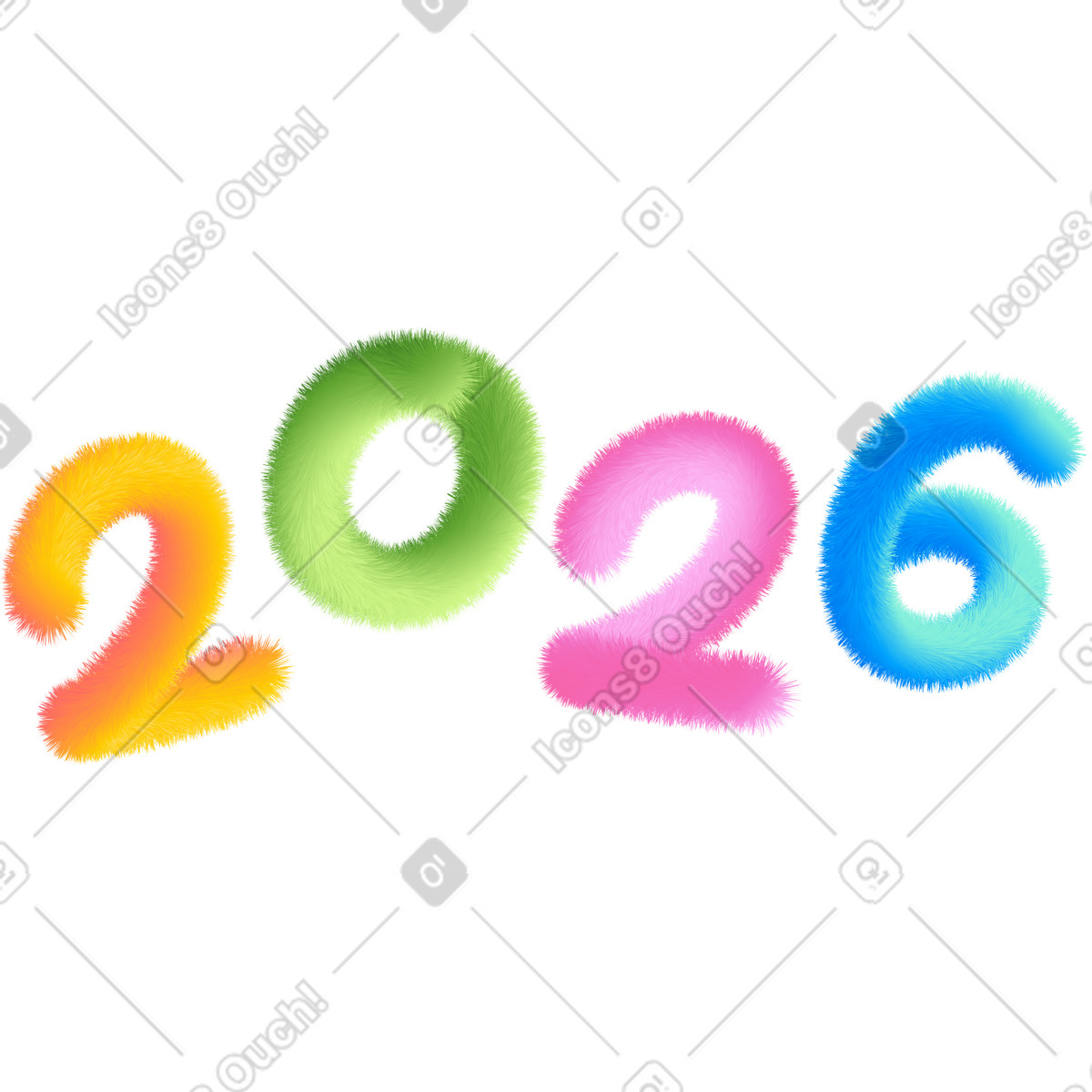 Twenty six year text illustration in Puffy style download in PNG, SVG