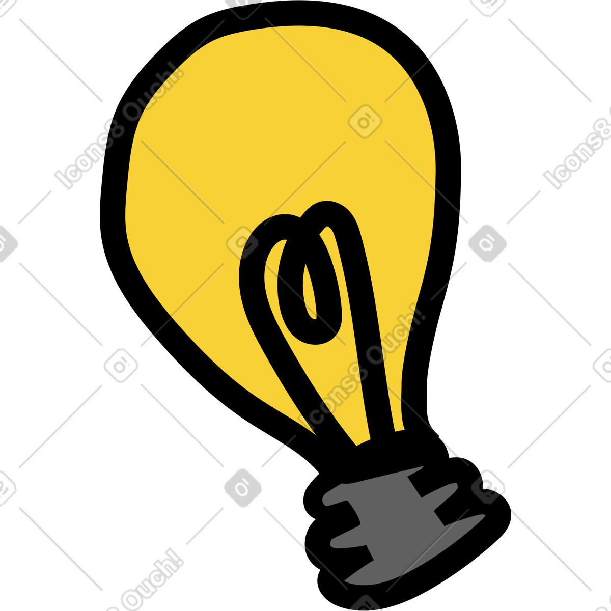 Lightbulb illustration in PNG, SVG