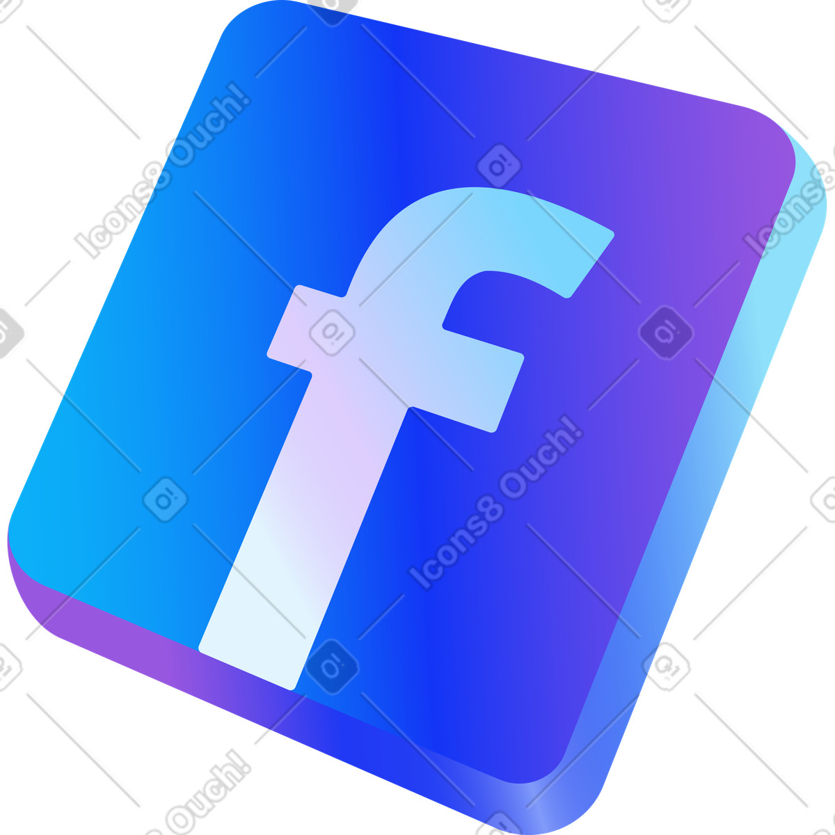 下载 Hi-tech 风格的 Facebook图标 插画，支持 PNG、SVG 格式