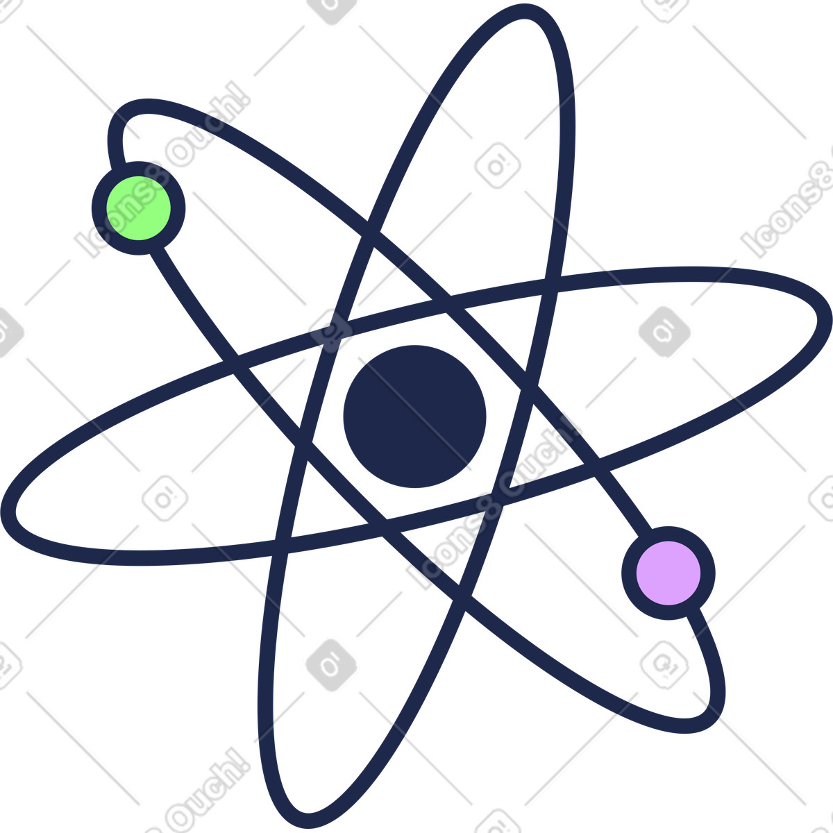 Ilustración Molécula en estilo Outline a descargar en PNG y SVG