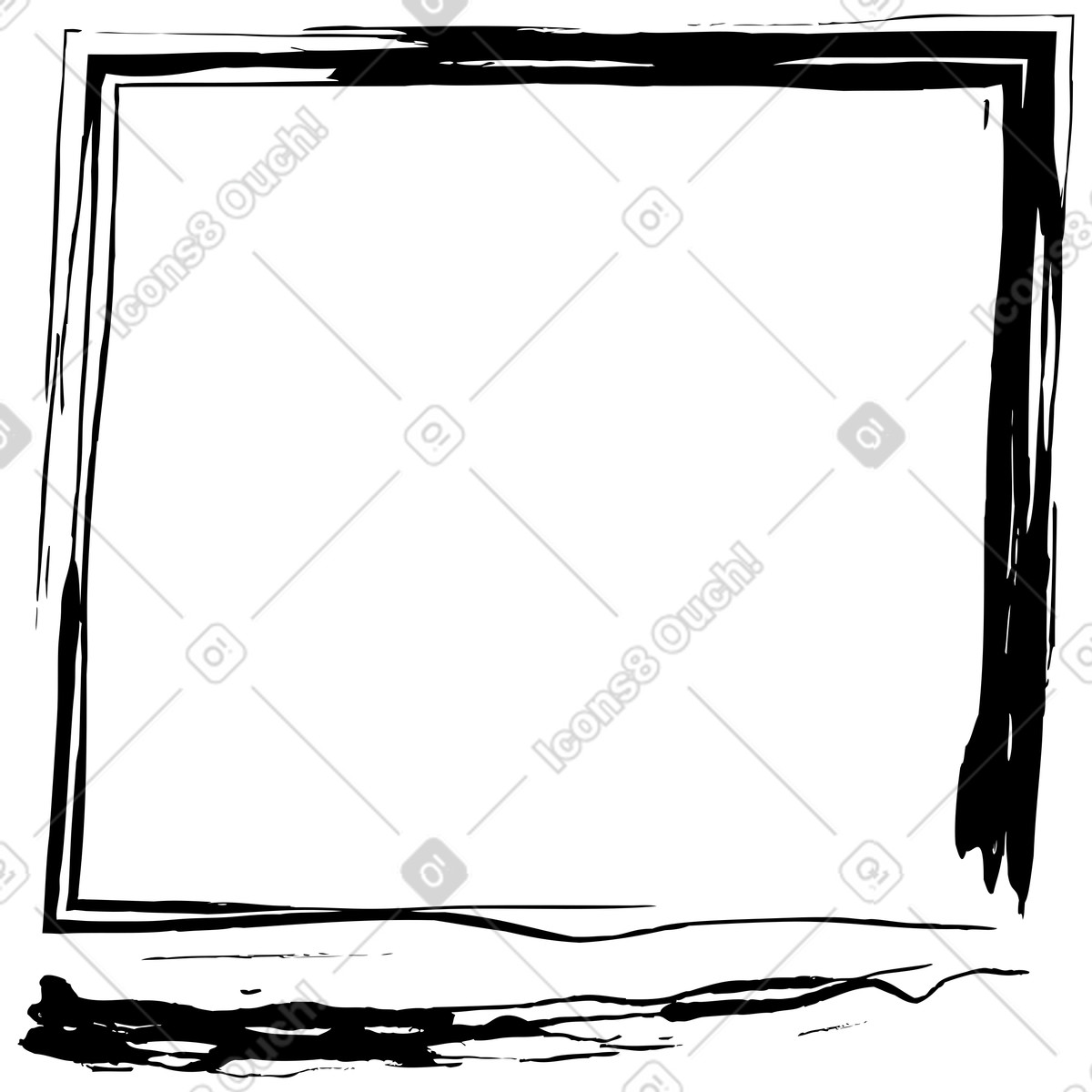 Black rectangle with line illustration in Twirl style download in PNG, SVG