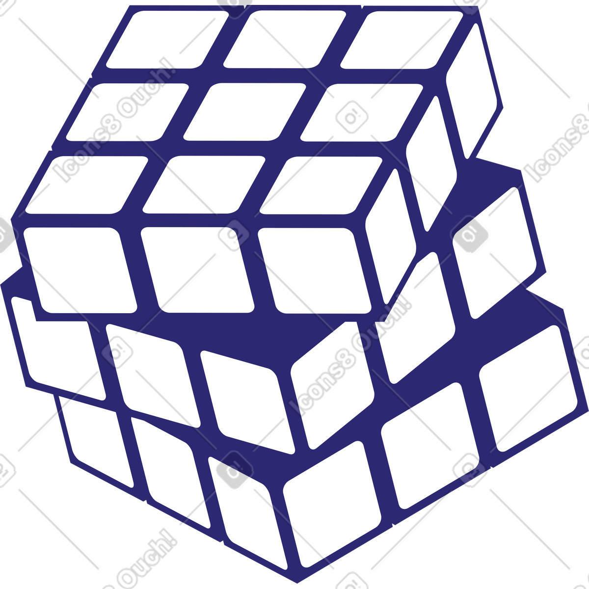 Zauberwürfel-Illustration im Cut-Stil als Download in PNG, SVG