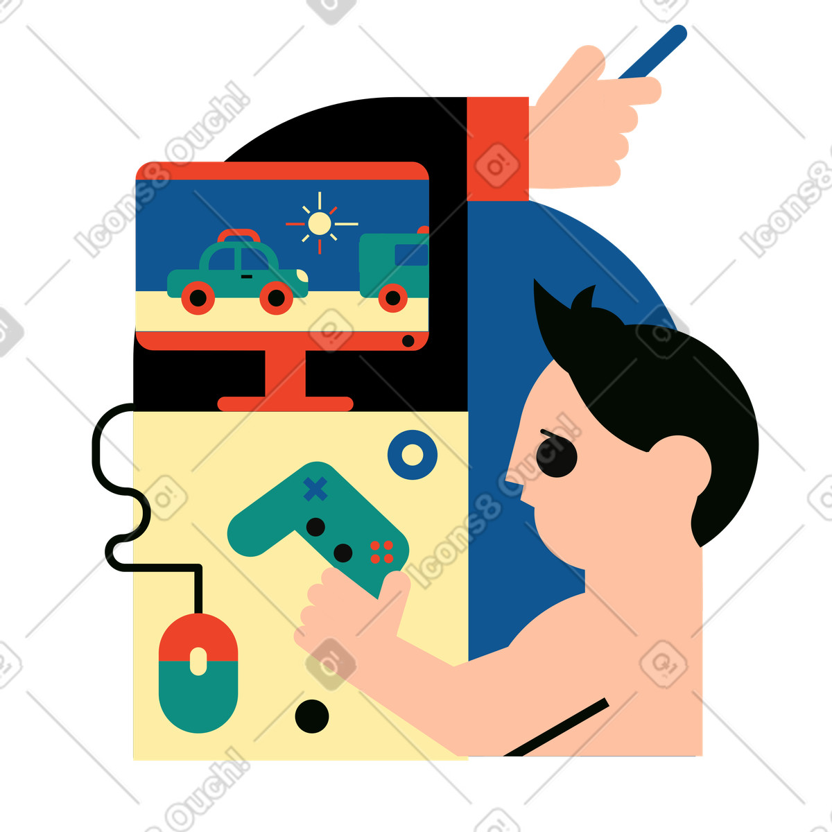 Ilustração de Videogames computador em no estilo Polar para baixar em PNG, SVG