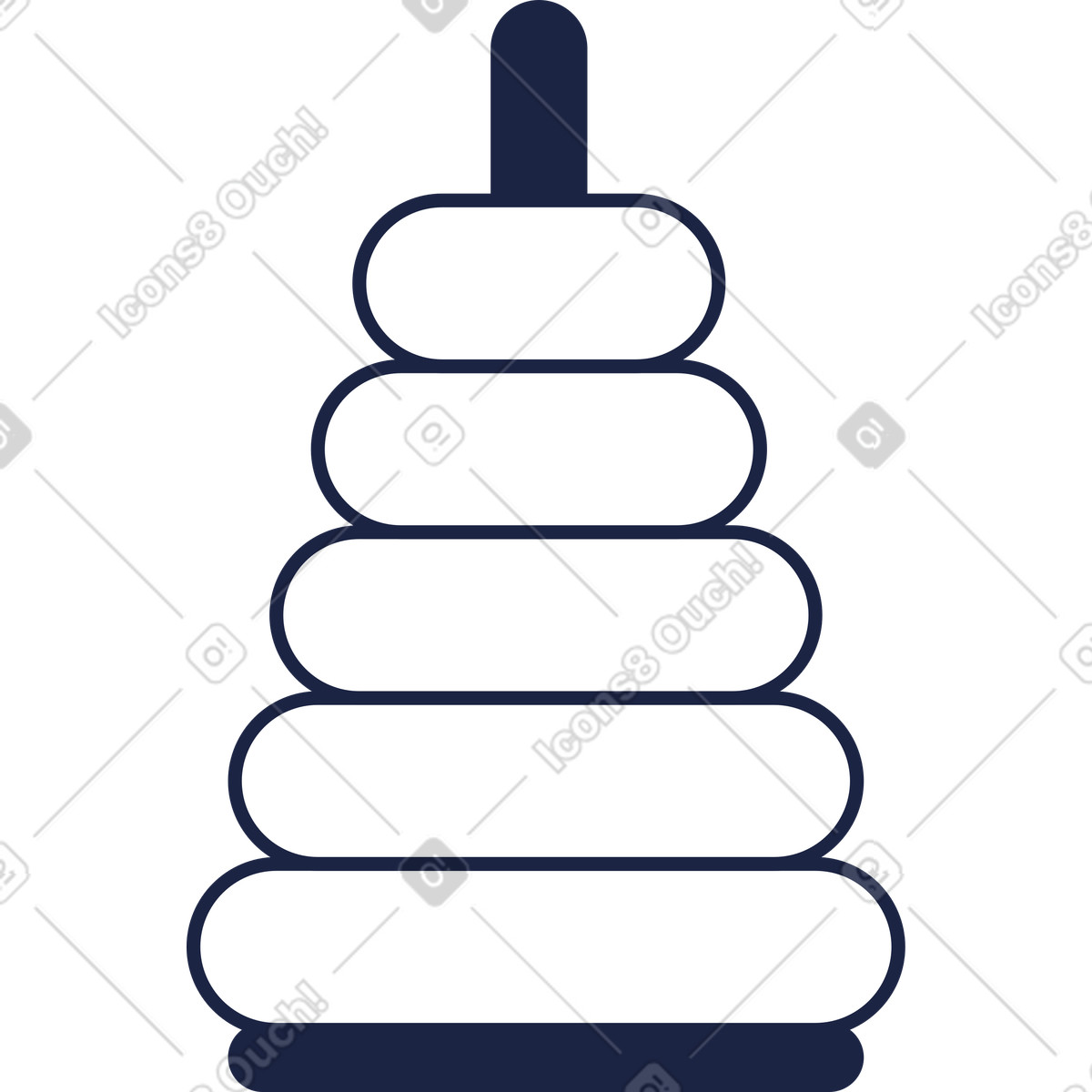 Ilustração de Linha brinquedos pirâmide em no estilo Urban Line para baixar em PNG, SVG