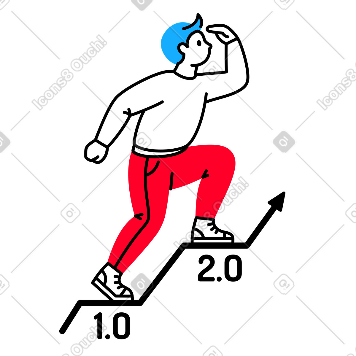 Ilustração de Pessoa olhando à distância para novas versões em no estilo Transistor baixar em PNG, SVG
