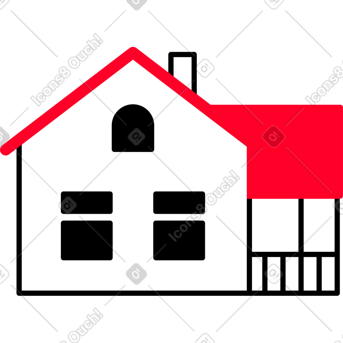 Reihenhaus-Illustration im Transistor-Stil als Download in PNG, SVG