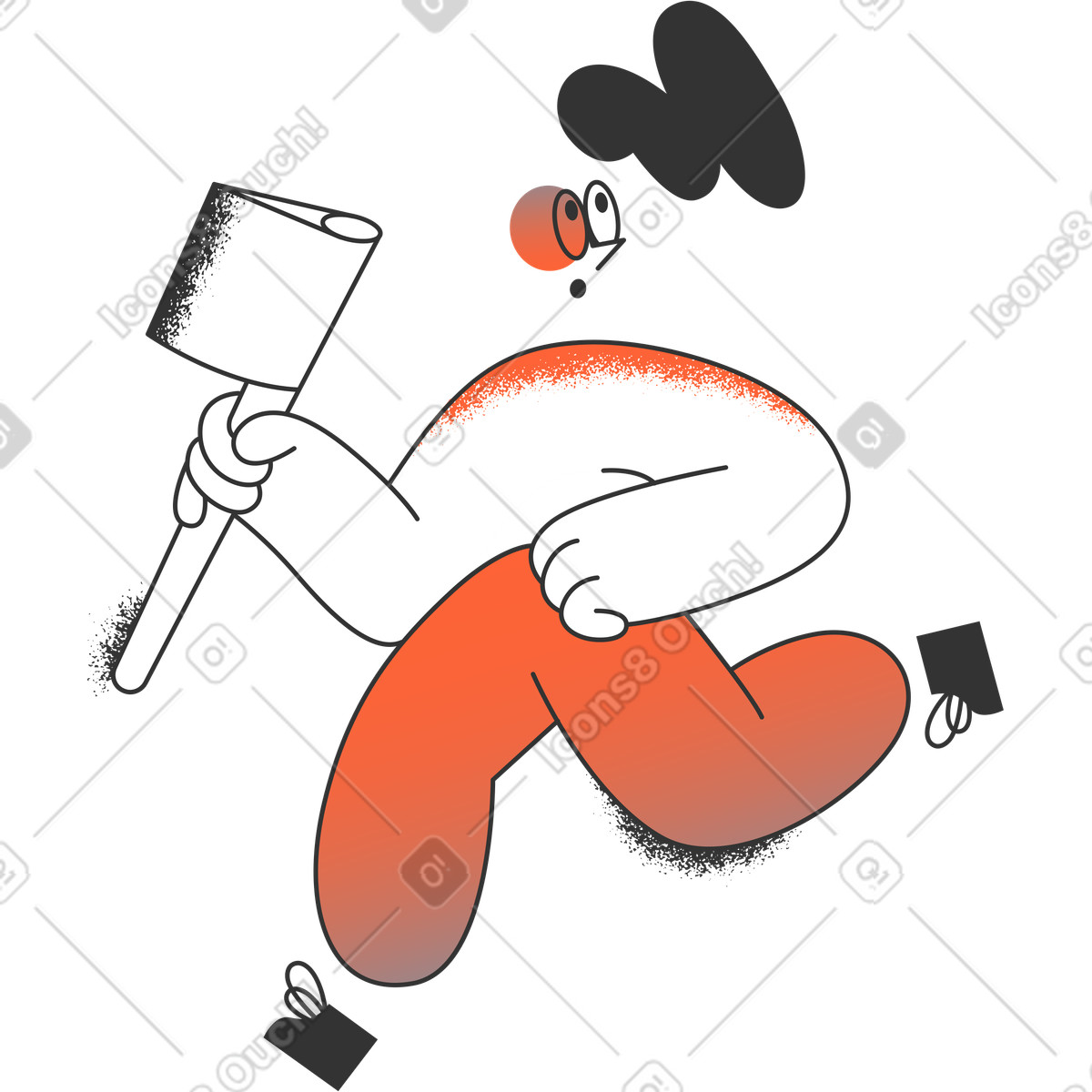 Girl with axe illustration in PNG, SVG