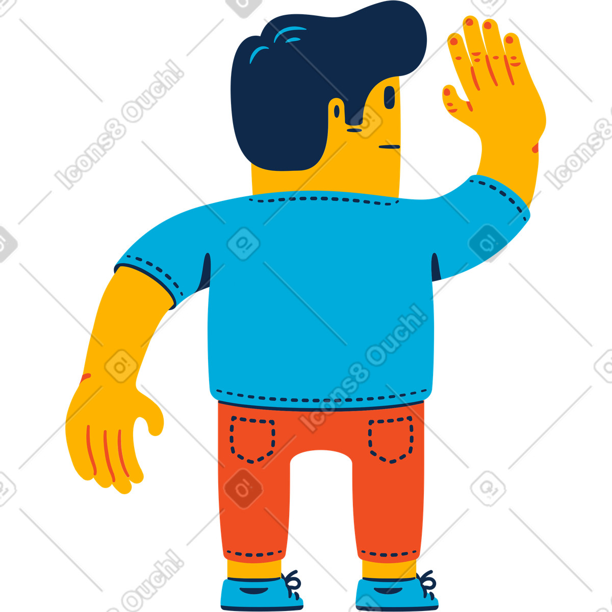 Ilustração de Homem acenando em no estilo Flame para baixar em PNG, SVG