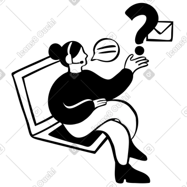 Specialista del supporto virtuale che lavora sulla linea di assistenza digitale PNG, SVG