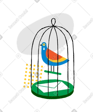 Bird crying inside the cage PNG, SVG