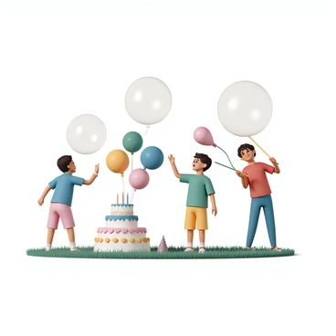 Children having fun with oversized bubbles at a birthday party
