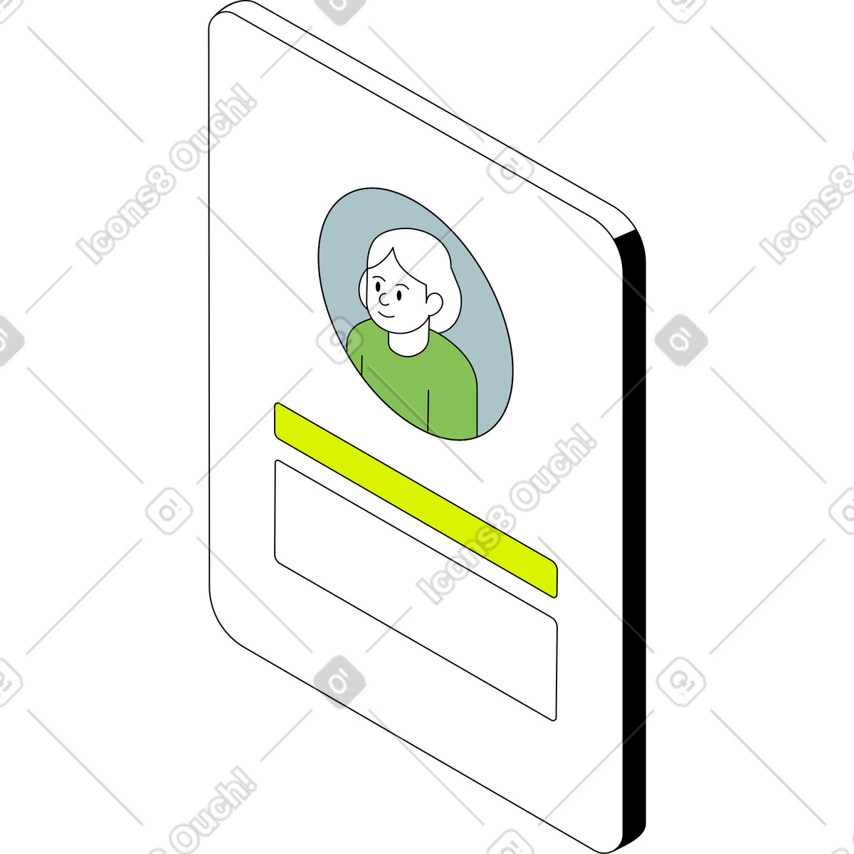 Applicant's resume illustration in Isometric style download in PNG, SVG