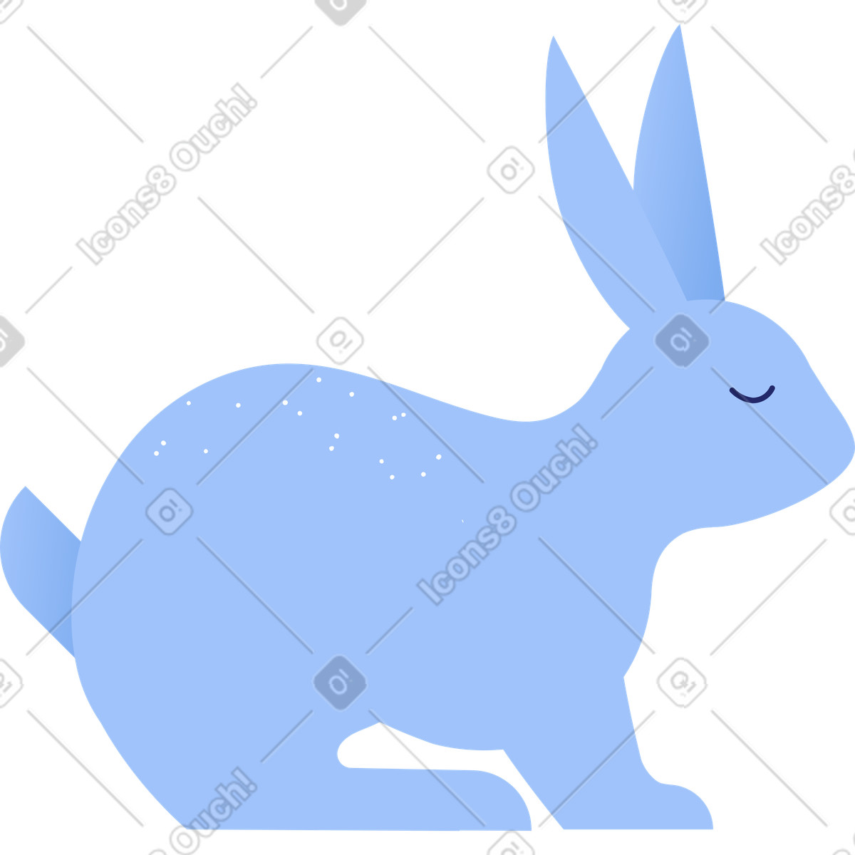 Rabbit illustration in Clip style download in PNG, SVG