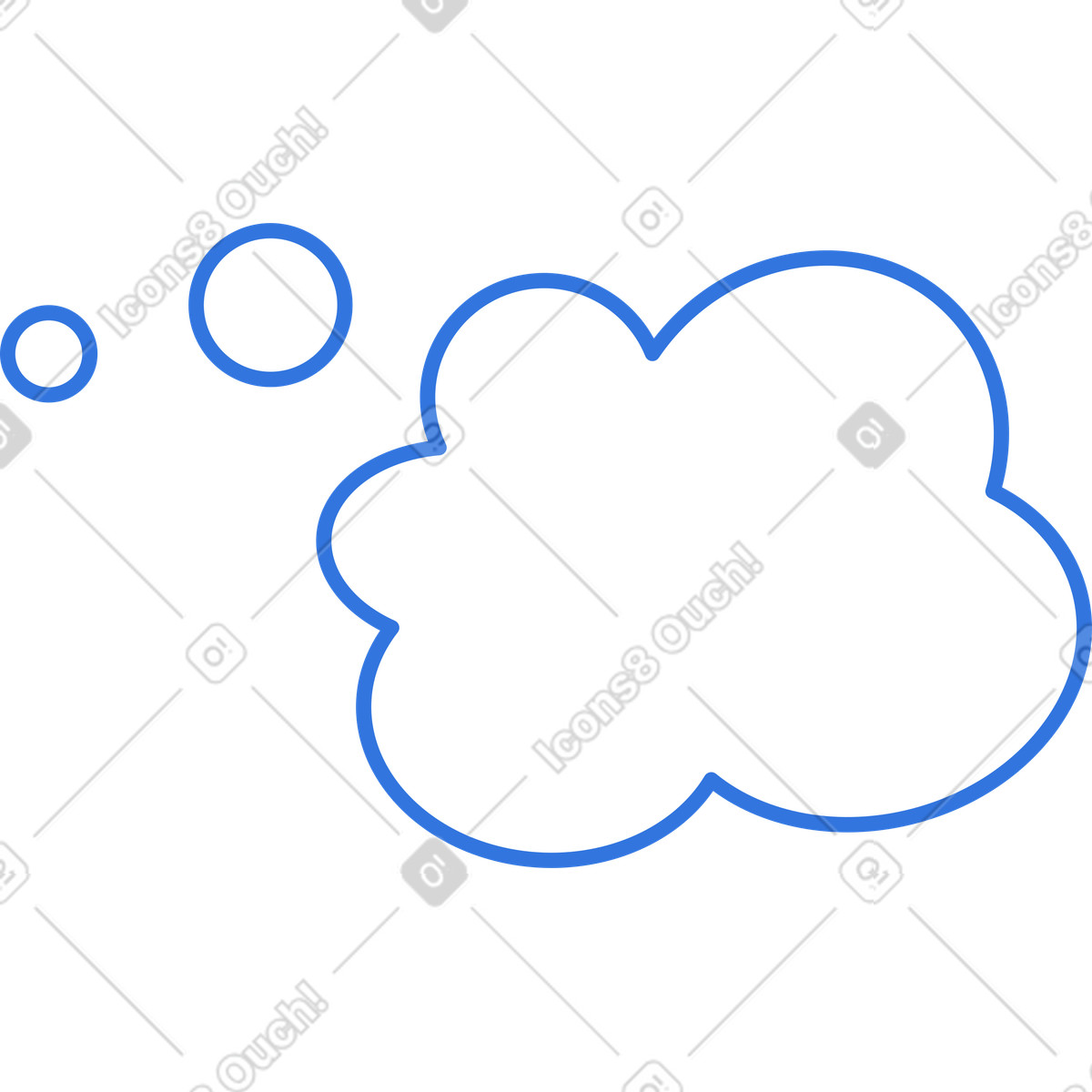 Thought bubble illustration in Sky style download in PNG, SVG