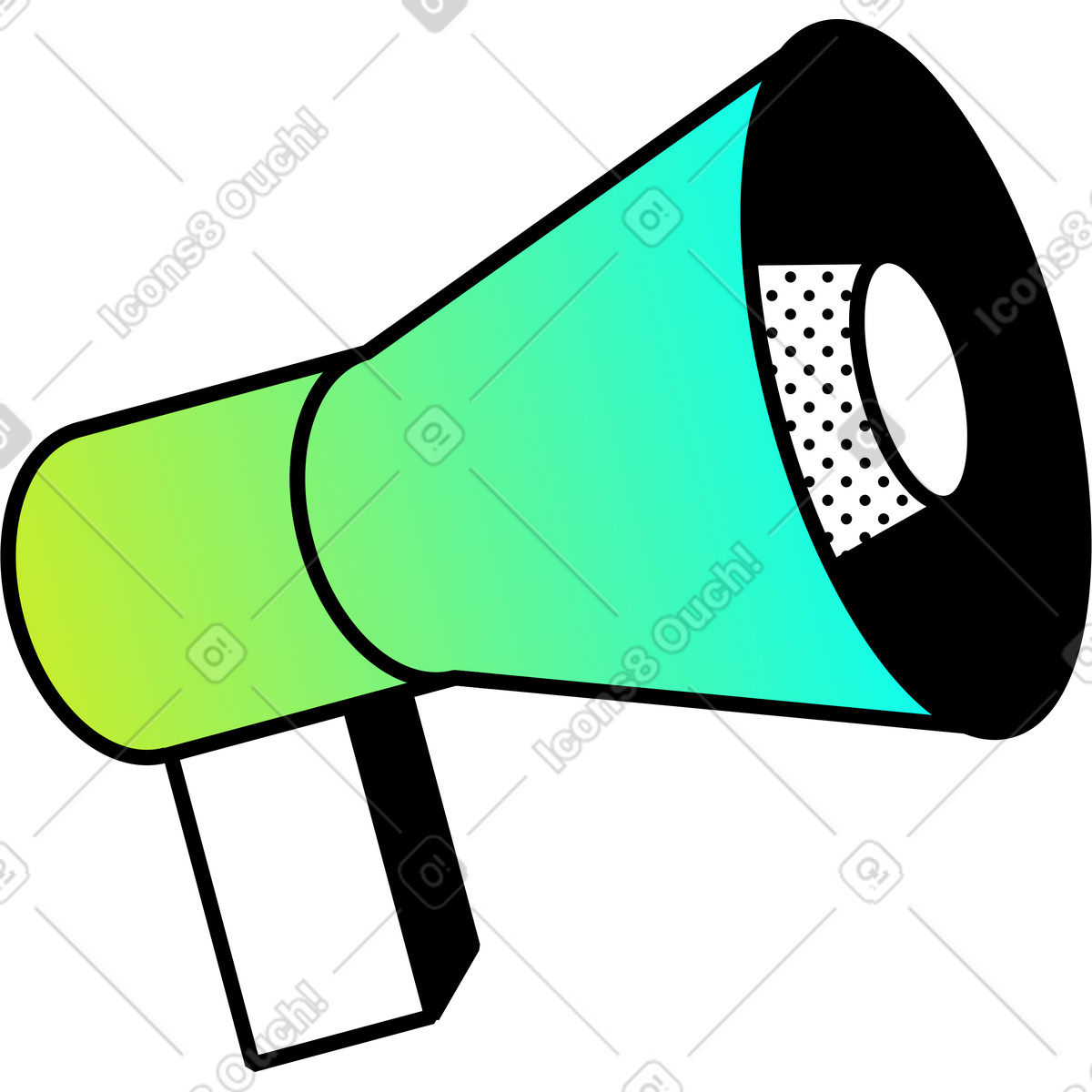 Megaphon-Illustration im Memphis-Stil als Download in PNG, SVG