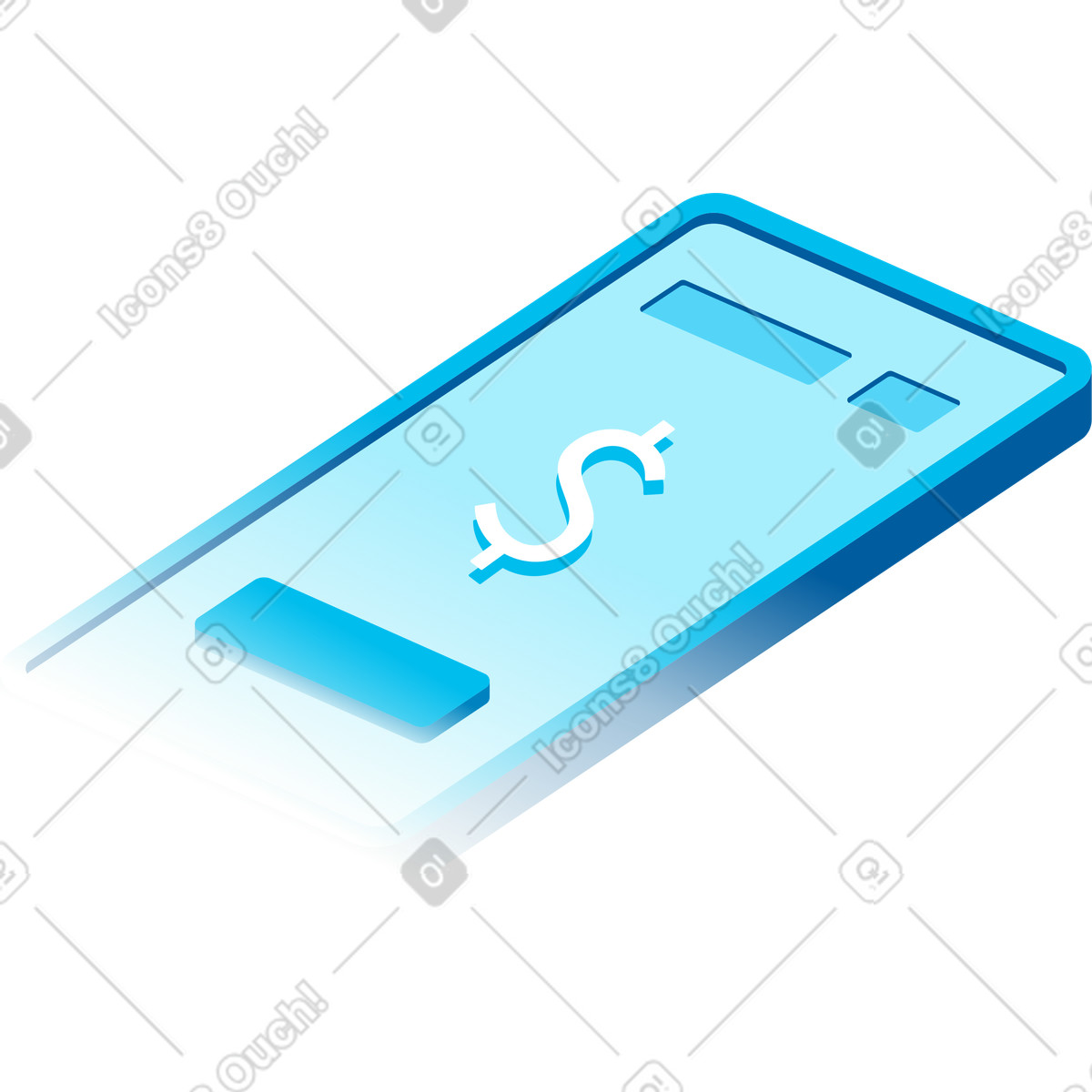 Dollar-Illustration im Icy-Stil als Download in PNG, SVG